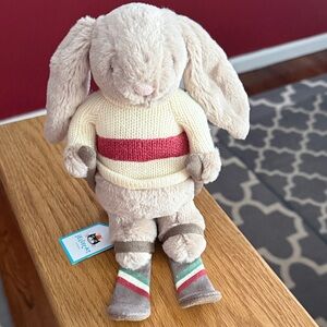 Jellycat Olympic Bashful Bunny Gold Metal Ski Outfit NWT